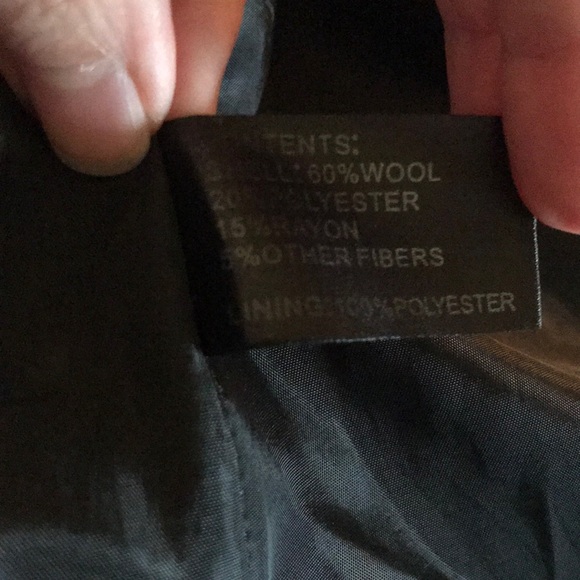 Charcoal grey wool pea coat with belt - Picture 4 of 4